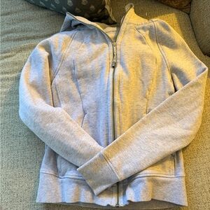 Gray Lululemon Zip-Up Scuba Hoodie